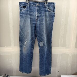 Dickies Jeans 40x32 Actual 38x29 Relaxed Medium Wash Denim Distressed Work Wear